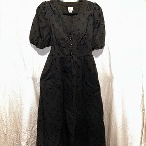 a new day Black Midi Dress with pockets